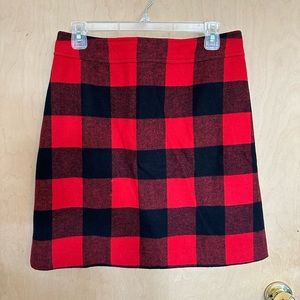J. Crew Factory Buffalo Plaid A-Line Skirt Size 8